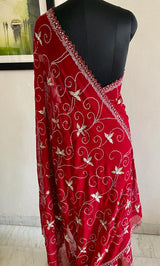 REMA - RADIANT RED SPARKLES, A CHERISHED CHIFFON GEORGETTE SAREE SEEKS A STYLISH NEW CHAPTER