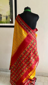 SONAKSHI- A RADIANT YELLOW PATOLA SILK SAREE, A TAPESTRY IN ELEGANCE AND CHARM