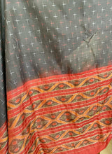 NIDHISHA- TIMELESS BLACK IKKAT SILK, ZARI BORDERS, CURVILINEAR ELEGANCE, STATEMENT SAREE