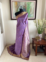 PAVANSHI- LIGHT MAUVE KANJIVARAM WITH ZARI PEACOCK ELEGANCE
