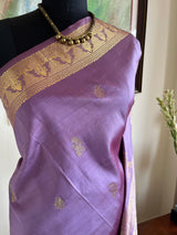 PAVANSHI- LIGHT MAUVE KANJIVARAM WITH ZARI PEACOCK ELEGANCE