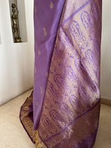 PAVANSHI- LIGHT MAUVE KANJIVARAM WITH ZARI PEACOCK ELEGANCE