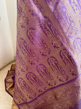 PAVANSHI- LIGHT MAUVE KANJIVARAM WITH ZARI PEACOCK ELEGANCE