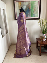 PAVANSHI- LIGHT MAUVE KANJIVARAM WITH ZARI PEACOCK ELEGANCE