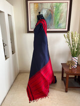 SIVIKA- NAVY BLUE KANJIVARAM SAREE WITH CHILLI RED AANCHAL