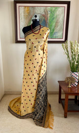 HIMADRI- UNIQUE ASSAMESE SILK WITH JAAPI, RHINO AND PEACOCK MOTIFS