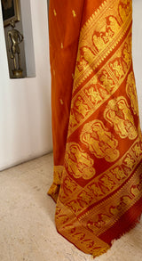 ANOMA — RUST ORANGE BALUCHARI WITH MUSICAL STORYTELLING