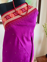 SUVADARSHINI- MAGENTA SAMBALPURI SILK SAREE WITH PASAPALLI AND BANDHA