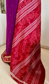 SUVADARSHINI- MAGENTA SAMBALPURI SILK SAREE WITH PASAPALLI AND BANDHA