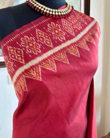 CHARUVI — POCHAMPALLY SILK IN WARM RUST AND IKAT DETAIL