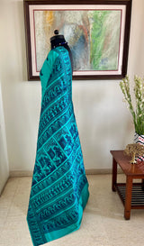 IPSA- UNIQUE BLUE BALUCHARI SILK SAREE WITH INTRICATE MOTIFS