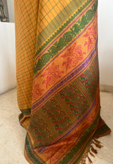 CHITRASHREE – VIBRANT CHECKS WITH TEMPLE AND PEACOCK WEAVE