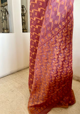PIU - LIGHT MAUVE JAMDANI TUSSAR SILK SAREE WITH MOTIFS
