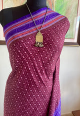 SABITRI – VINTAGE BROWN CHECKERED SAMBALPURI SILK SAREE
