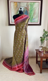 LIPISHA – MEHENDI GREEN KHANDUA SILK SAREE