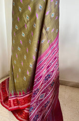 LIPISHA – MEHENDI GREEN KHANDUA SILK SAREE