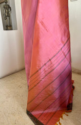 DHIYA - PEACH PINK SHOT KANJIVARAM GREEN BORDER