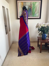 DAKSHYANI - RED KORVAI KANJIVARAM WITH IKAT BORDER