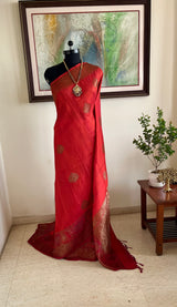 VIHANA – RICH RED BANARASI SAREE WITH ZARI AANCHAL