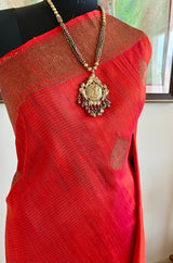 VIHANA – RICH RED BANARASI SAREE WITH ZARI AANCHAL