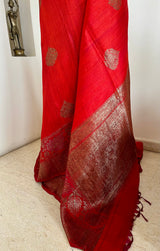 VIHANA – RICH RED BANARASI SAREE WITH ZARI AANCHAL