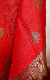 VIHANA – RICH RED BANARASI SAREE WITH ZARI AANCHAL