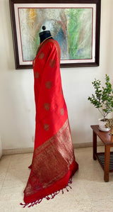 VIHANA – RICH RED BANARASI SAREE WITH ZARI AANCHAL