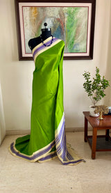 AARVITHA – KORVAI KANJIVARAM IN LEAF GREEN AND PURPLE ELEGANCE