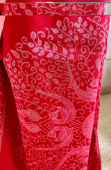 TANU – YELLOW IKAT SILK WITH PEACOCK PATLI PLEATS