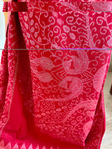 TANU – YELLOW IKAT SILK WITH PEACOCK PATLI PLEATS