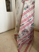 DHAVALI - CREAM JAMDANI COTTON SAREE WITH FINE MOTIFS