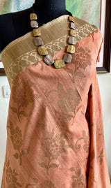 TRIPTA – PINKISH PEACH BANARASI WITH GOLD FLORAL WEAVE