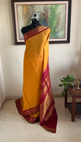 VEERA – GADWAL COTTON IN CLASSIC YELLOW AND RED