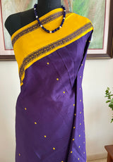 REHA – BOLD PURPLE AND YELLOW KORVAI KANJIVARAM ELEGANCE