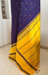 REHA – BOLD PURPLE AND YELLOW KORVAI KANJIVARAM ELEGANCE