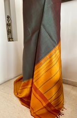 DEEKSHIKA – DARK OLIVE GREEN GANGA JAMUNA KANJIVARAM ELEGANCE