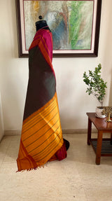 DEEKSHIKA – DARK OLIVE GREEN GANGA JAMUNA KANJIVARAM ELEGANCE