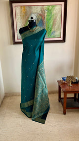 RASINI – TEAL BANARASI WITH TIMELESS WOVEN ELEGANCE