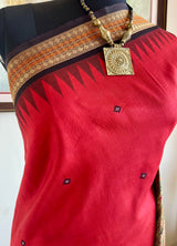 SHREEJITA - EXQUISITE BOMKAI SILK SAREE WITH FLORAL AANCHAL