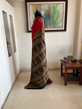 SHREEJITA - EXQUISITE BOMKAI SILK SAREE WITH FLORAL AANCHAL