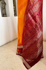 ARNI – BURNT ORANGE BOMKAI WITH INTRICATE AANCHAL MOTIFS