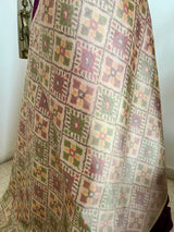 AARVIKA – WINE MAROON PUTTAPAKKA IKKAT WITH MULTICOLOURED DIAMOND ELEGANCE