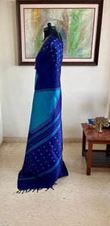 MANJUL — BLUE KANJIVARAM WITH REVERSIBLE WEAVE