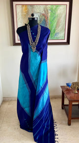 MANJUL — BLUE KANJIVARAM WITH REVERSIBLE WEAVE