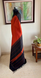 AKHILA — FESTIVE KATTAM KANJIVARAM IN RUST, BLACK AND THAZHAMPU