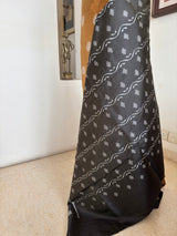SUREENA — GOLDEN BEIGE AND BLACK CONTEMPORARY ODISHA IKAT