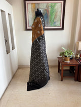 SUREENA — GOLDEN BEIGE AND BLACK CONTEMPORARY ODISHA IKAT