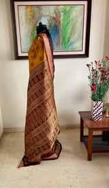 LINAARA – MUSTARD GOLD PATLI BOMKAI WITH HERITAGE MOTIFS