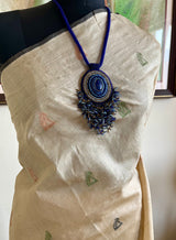 KSHITI- ELEGANT LIGHT BEIGE TUSSAR JAMDANI SARI