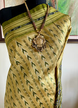 PANKHURI- TIMELESS ELEGANCE, KHANDUA SILK SAREE WITH VERTICAL CHEVRON IKKAT MOTIFS